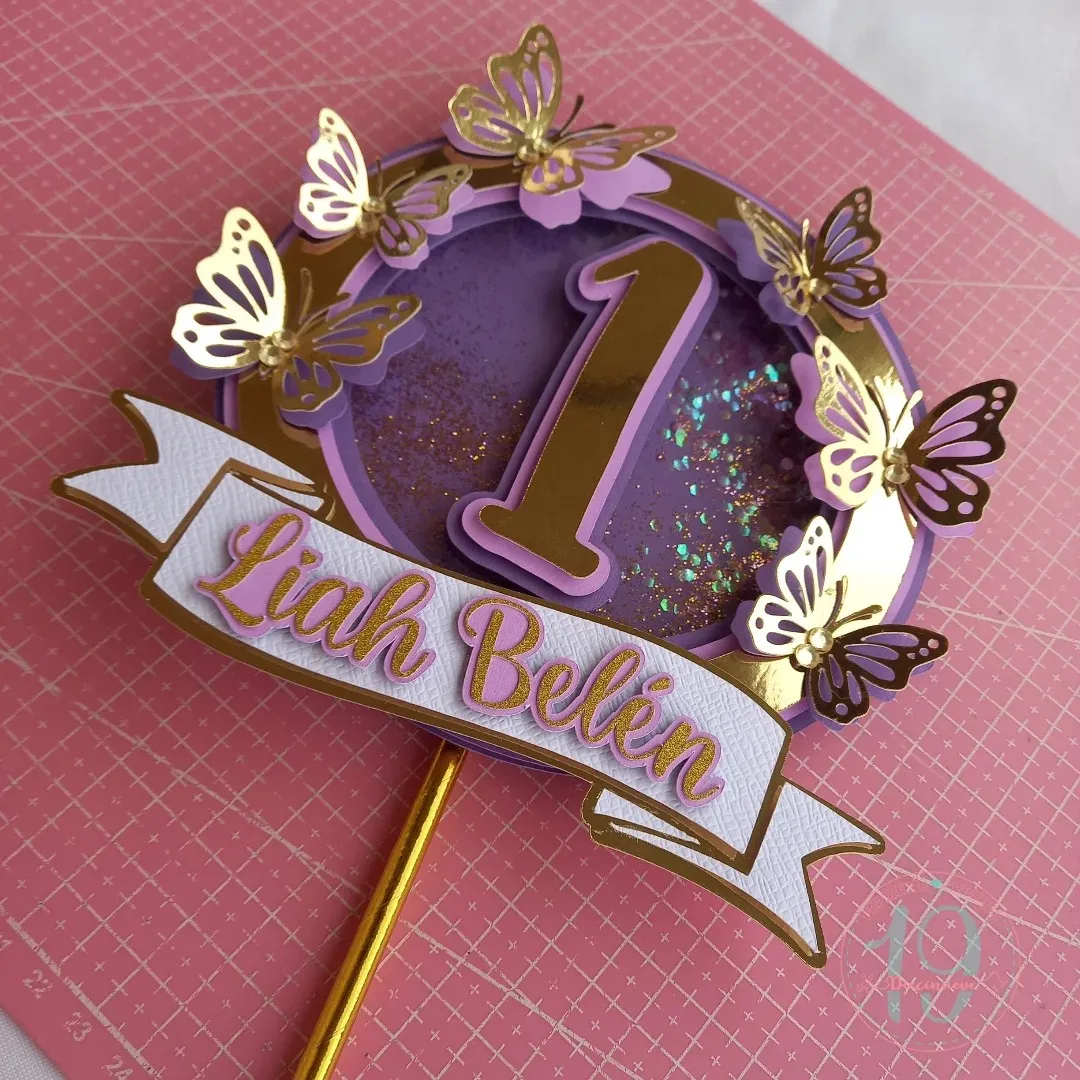 Topper Personalizado Uno Flores